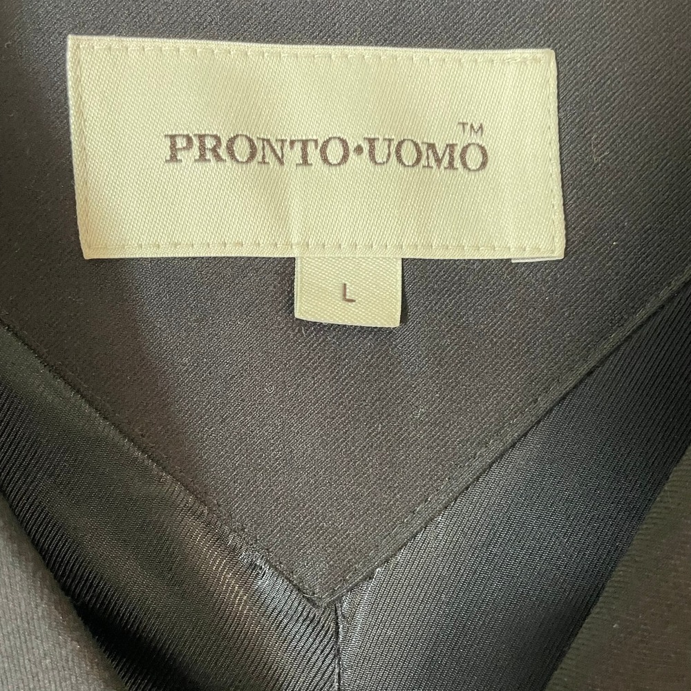Pronto Uomo Men's Black Wool Blend Blazer Jacket Pant Suit‎ Set Size L - Picture 5 of 16